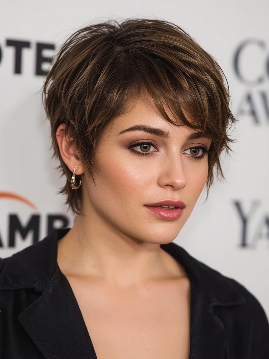 Long Layered Honey Brown Balayage