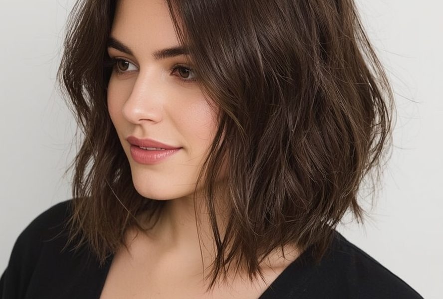 Angled Bob Haircut with Balayage Highlights